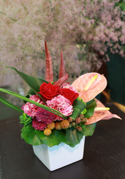 アレンジメント ピンク系