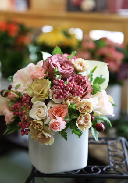 アレンジメント ピンク系