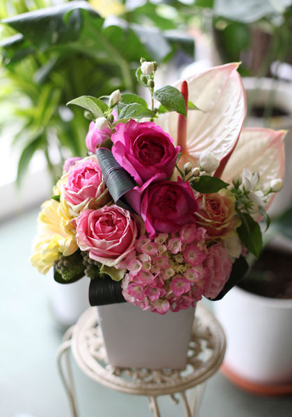 アレンジメント ピンク系