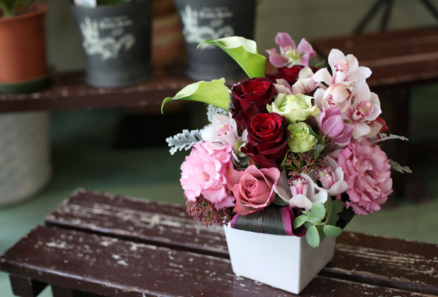 アレンジメント ピンク系