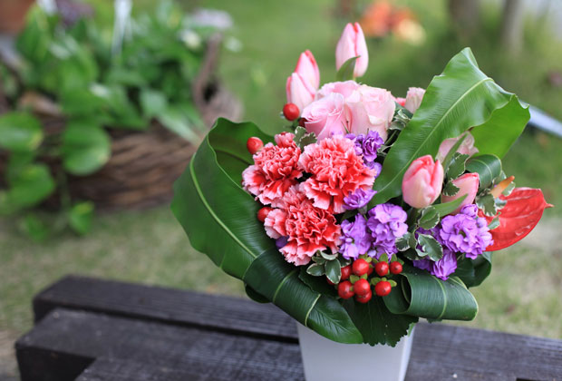 アレンジメント ピンク系