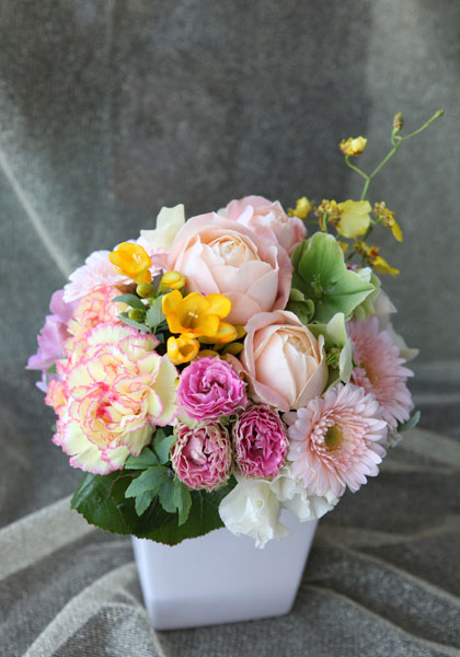 アレンジメント ピンク系