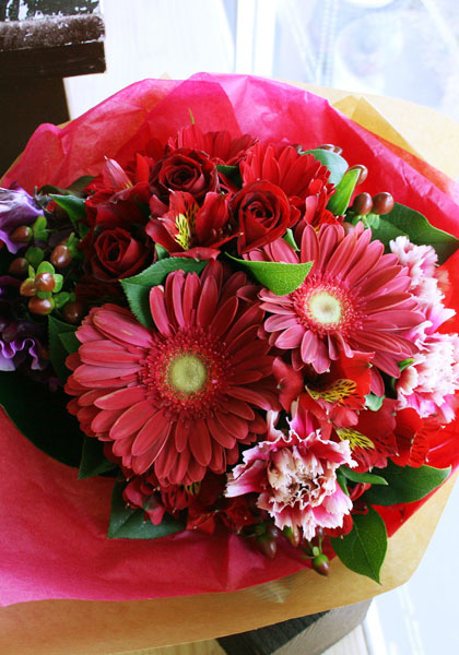 花束(ブーケ風)赤系