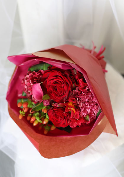 花束(ブーケ風)赤系